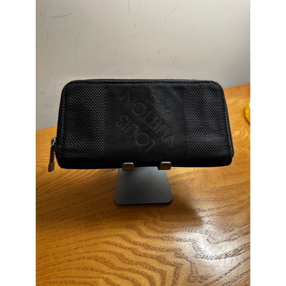 Louis Vuitton Black Graphite Canvas Long Zip Wallet